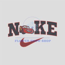 Lightning McQueen Nike embroidery design, logo embroidery, Nike design