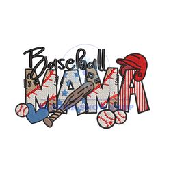 Baseball Mama Embroidery Design Png