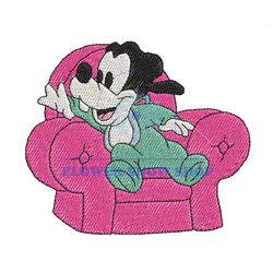 Baby Goofy Sitting Sofar Embroidery ,png