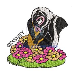 Little Skunk Flower Embroidery Png