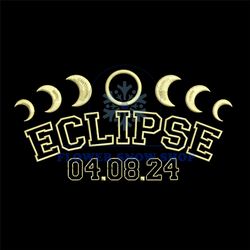 The Solar Eclipse Of April 8, 2024 Embroidery Design Png
