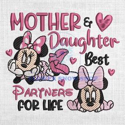 Mother And Daughter Best Partners For Life Embroidery