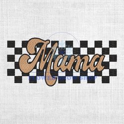 Mama Mother Day Checkered Patterns Embroidery