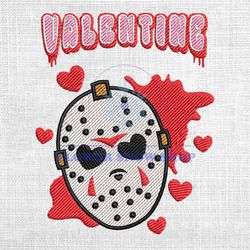 Valentine Day Horror Killer Jason Voorhees Mask Embroidery