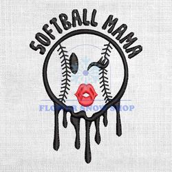 Softball Mama Blink Baseball Embroidery Design