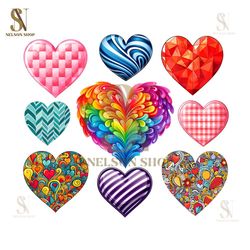 Heart Clipart Set, Valentine's Day Clip Art Set, Hearts PNG, Valentine Heart PNG, Cute Hearts png, Red Hearts, Sublimati