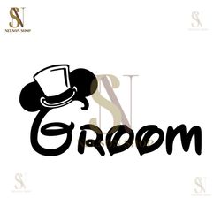 White Magic Hat Groom Mickey Mouse Wedding SVG