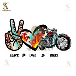 Peace Love Biker Cowhide Png