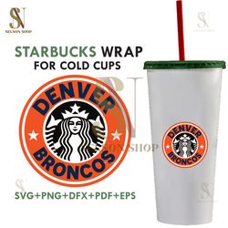 Denver Broncos Starbucks Wrap Svg, Sport Svg, Denver Broncos Svg, Broncos Svg, Nfl Starbucks Svg, Broncos Starbucks Wrap