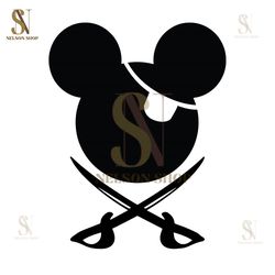 Disney Mickey Mouse Head Pirate SVG