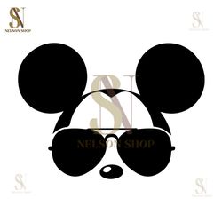 Mickey Mouse Head With Sunglasses SVG