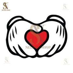 Mickey Mouse Hands Sign Heart SVG