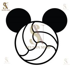 Mickey Mouse Head Volleyball Ball Pattern SVG