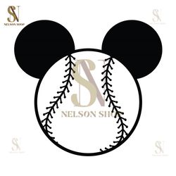 Mickey Mouse Softball Pattern SVG