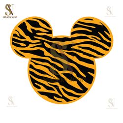 Mickey Mouse Tiger Print Pattern SVG