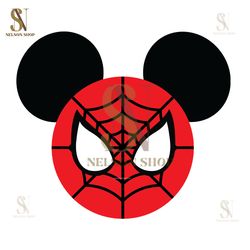 Mickey Mouse Head Spiderman SVG