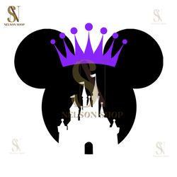 Purple Crown Princess Minnie Mouse Magic Kingdom SVG