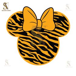 Minnie Mouse Tiger Pattern Head SVG