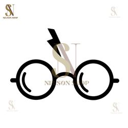 Harry Potter Lightning Bolt Glasses Silhouette Vector