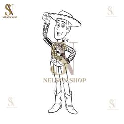 Disney Cartoon Toy Story Character Cowboys Woody Toy Silhouette SVG