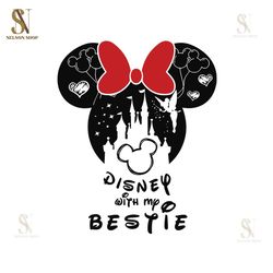 Magical Kingdom With My Bestie Red Bow SVG, Mouse Family Trip SVG, Customize Gift Svg, Vinyl Cut File, Svg, Pdf, Jpg