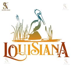 Louisiana Pelican Sunset PNG SVG Digital Download