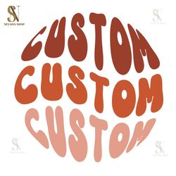 Round Custom Wavy Letters SVG, PNG, Groovy Font, Personalized Stacked Wavy Letters Svg, Custom Wavy Letters Designs
