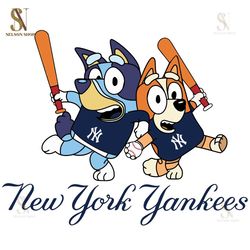 Bluey New York Yankees Baseball SVG