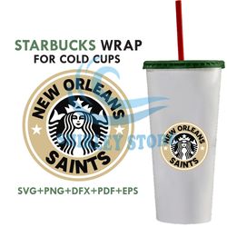 New Orleans Saints Starbucks Wrap Svg, Sport Svg, New Orleans Saints Svg, Saints Svg, Nfl Starbucks Svg, Saints Starbuck