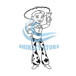 Disney Cartoon Toy Story Character Cowgirl Jessie Silhouette SVG