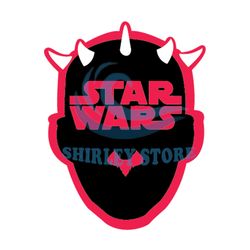 Red Black Star Wars Logo Dracusor Darth Maul Head SVG