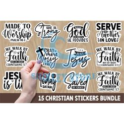 Christian Sticker Bundle,Bible svg,Inspirational Sticker,Christian Stickers,Faith Stickers,Jesus,Religious Stickers