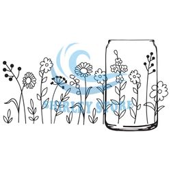Meadow Flowers Libbey Can Glass Wrap Template Svg