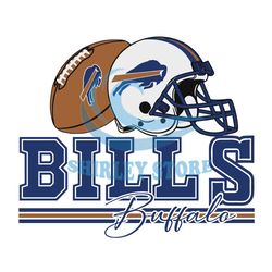 NFL Buffalo Bills Football Team Helmet And Ball SVG