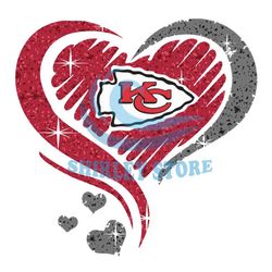 Kansas City Chieft Heart Svg Cricut Digital
