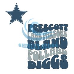 Cowboys Prescott Lamb Parsons Bland SVG,NFL, NFL svg, NFL Football,Super bowl svg, Superbowl