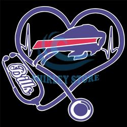 Buffalo Bills Heart Stethoscope Svg Sport Svg, Buffalo Bills