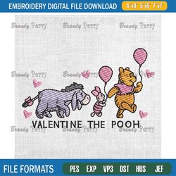 winnie the pooh friends valentine balloon embroidery
