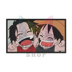 One Piece Ace and Luffy Anime Embroidery File