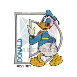 Alphabet Badge Donald Duck Disney Embroidery