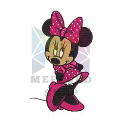 Shy Girl Minnie Mouse Embroidery Png