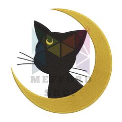 Luna Sailor Moon Cat Embroidery Design svg