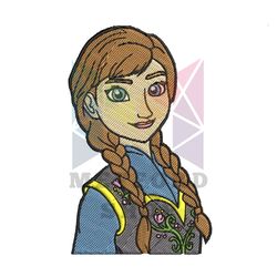 Frozen Beauty Princess Anna Embroidery Png