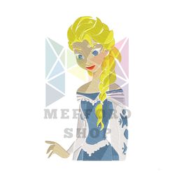 Princess Elsa Glitter Design Embroidery Png