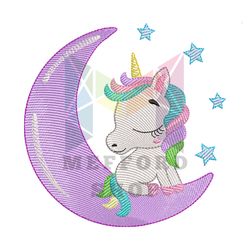 Wishing Moon Pony Embroidery Png
