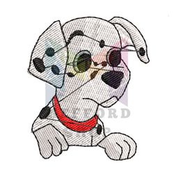 Angry Face Dalmatian Puppy Embroidery ,png