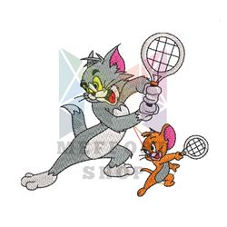 Tom and Jerry Tennis Stars Embroidery