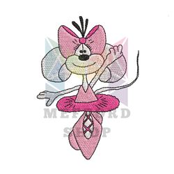 Ballerina Pink Mouse Diddlina Embroidery