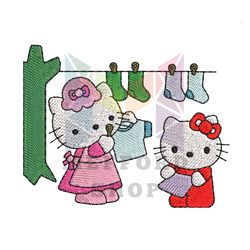 Hello Kitty Helping Mama Embroidery png