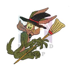 Halloween Witch Wile E Coyote Embroidery